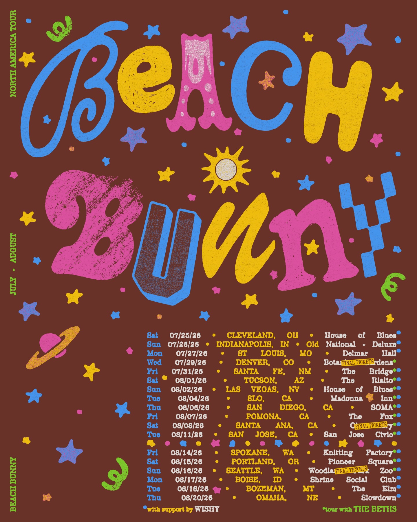 Beach Bunny Tour Poster 2026